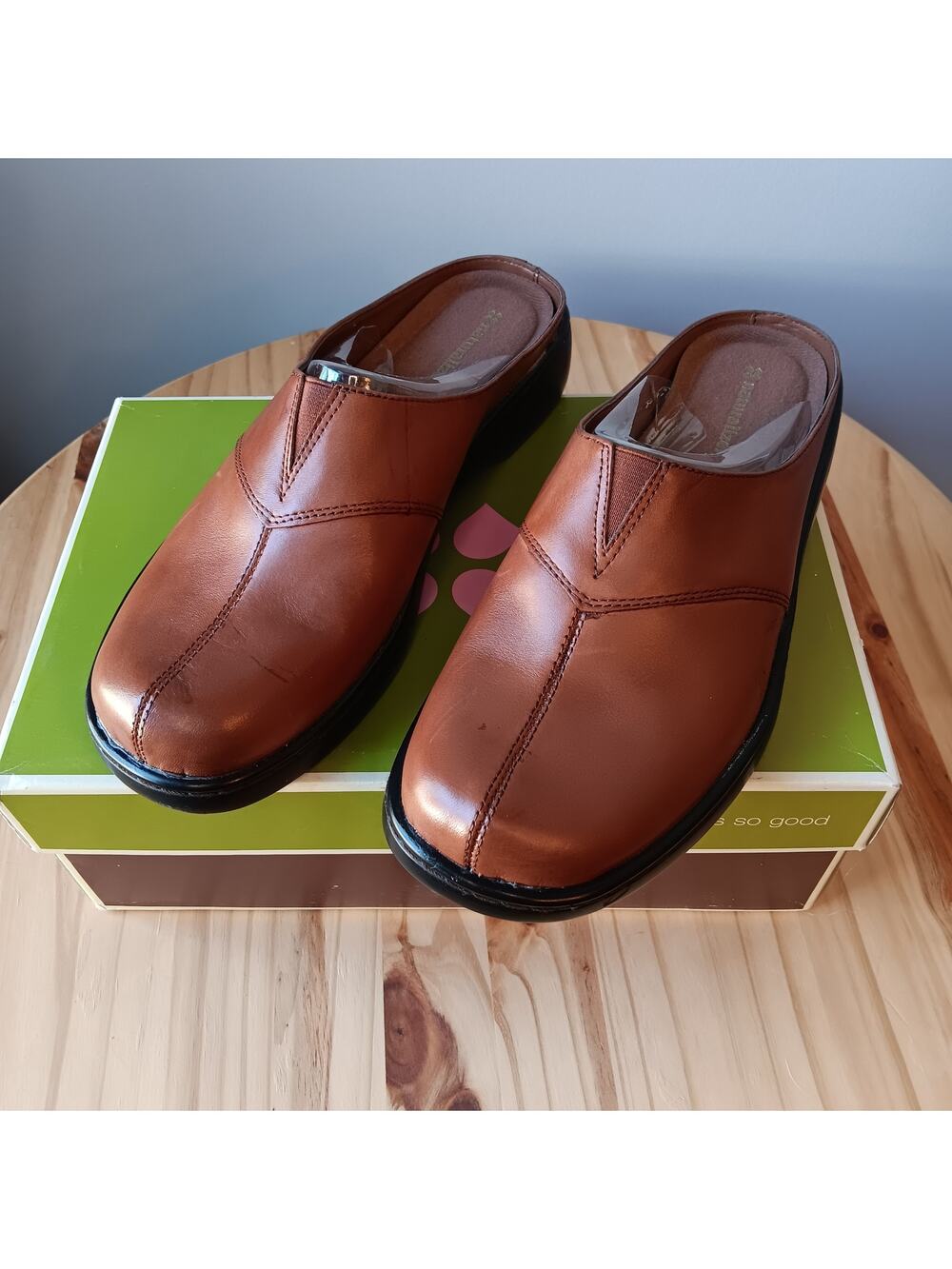 Naturalizer Shoes Women's 9 1/2 W Coffee Bean Brown Mule Leather NIB